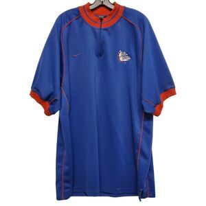 Vintage GONZAGA BULLDOGS Jacket Mens XXL Blue 1/4 Zip Pullover Warmup Basketball